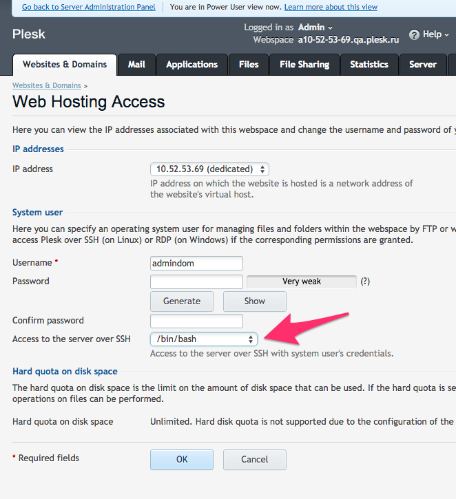 Django Plesk - web hosting access