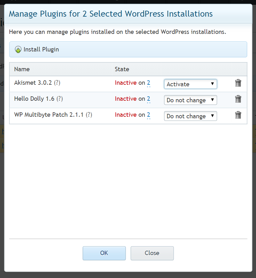 WP Toolkit - Plugins management