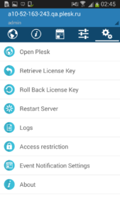 Plesk Mobile App For Android - Tools