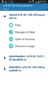 Plesk Mobile - Manage hosts