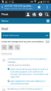 Plesk Mobile App For Android - Mail