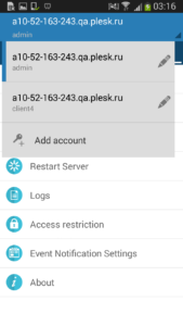 Plesk Mobile App For Android - server management