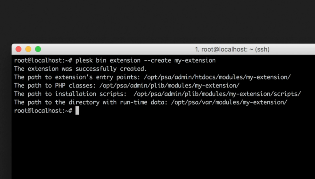 Create Plesk extension - step 2