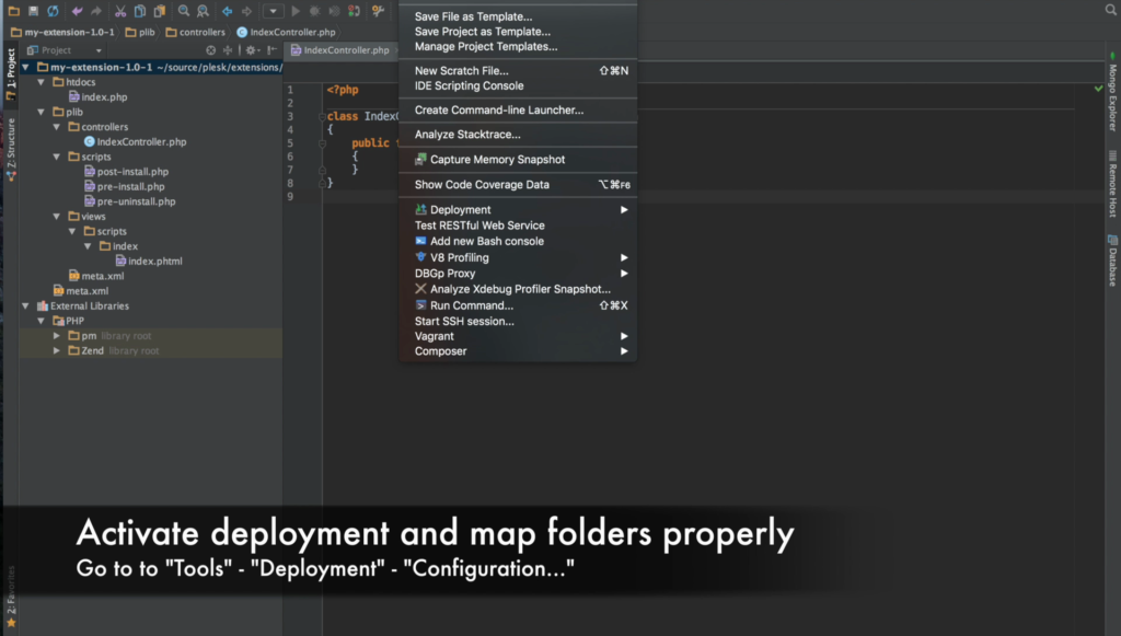 Plesk extension, deployment directories