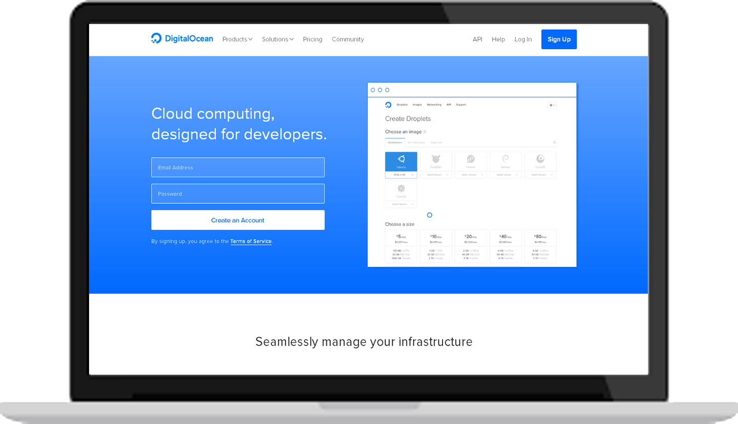 DigitalOcean cloud hosting