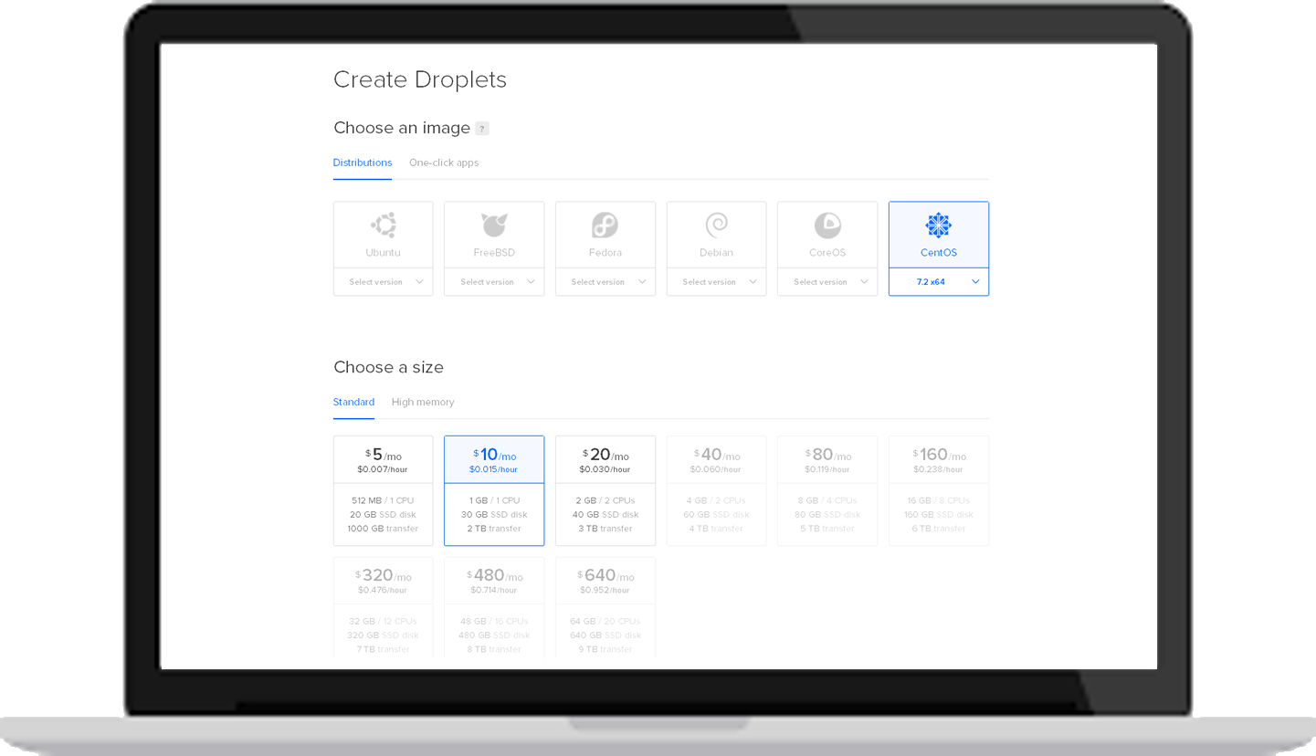 DigitalOcean droplets
