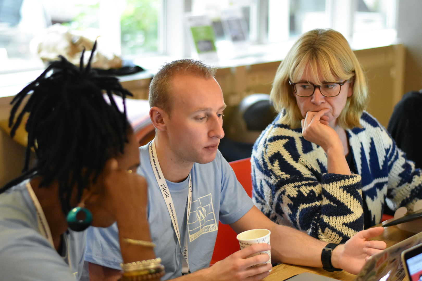 WordCamp Utrecht, volunteers with Anette van Haren