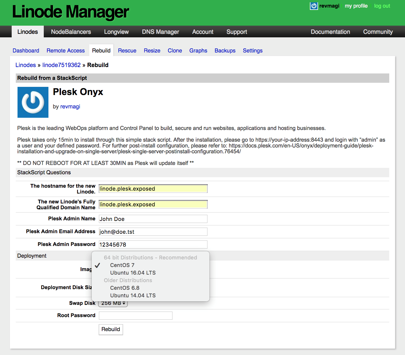 How to install Plesk on Linode - Step 6