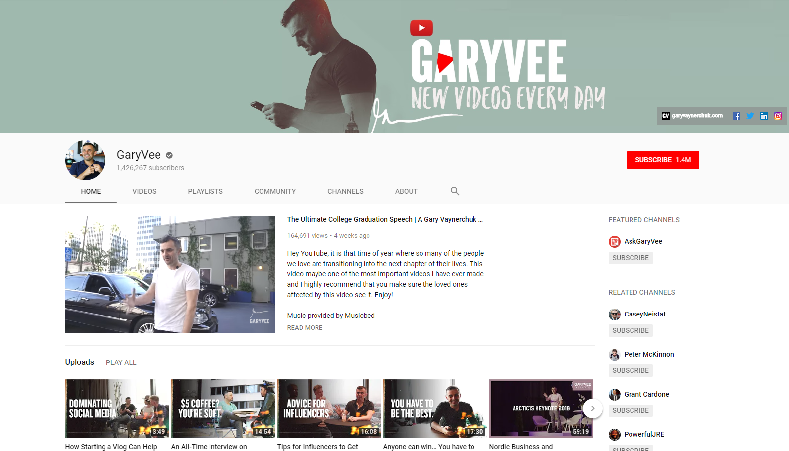 best business YouTube channels - Gary Vee - Plesk Tips
