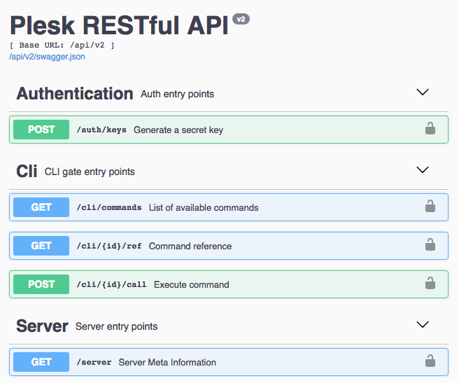 new remote REST API on Plesk - Plesk RESTful API authentication, Cli, Server