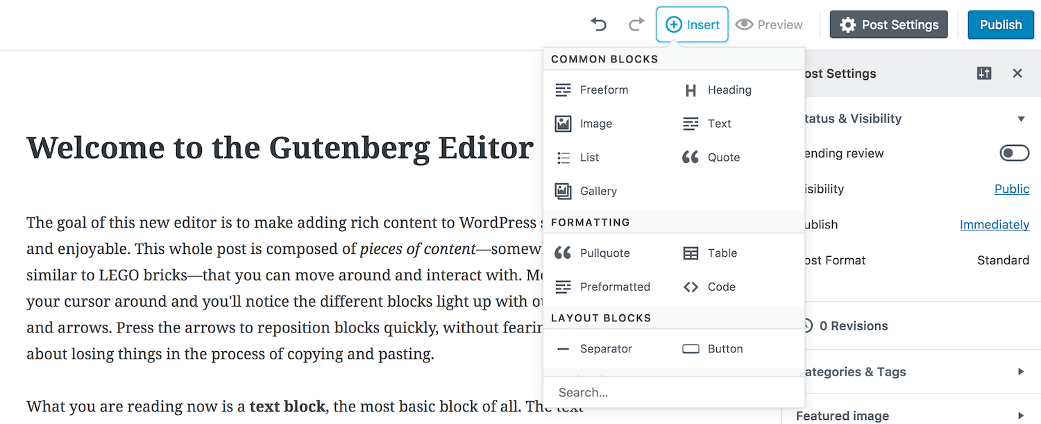 Gutenberg WordPress Editor and WordPress 5.0 - Plesk