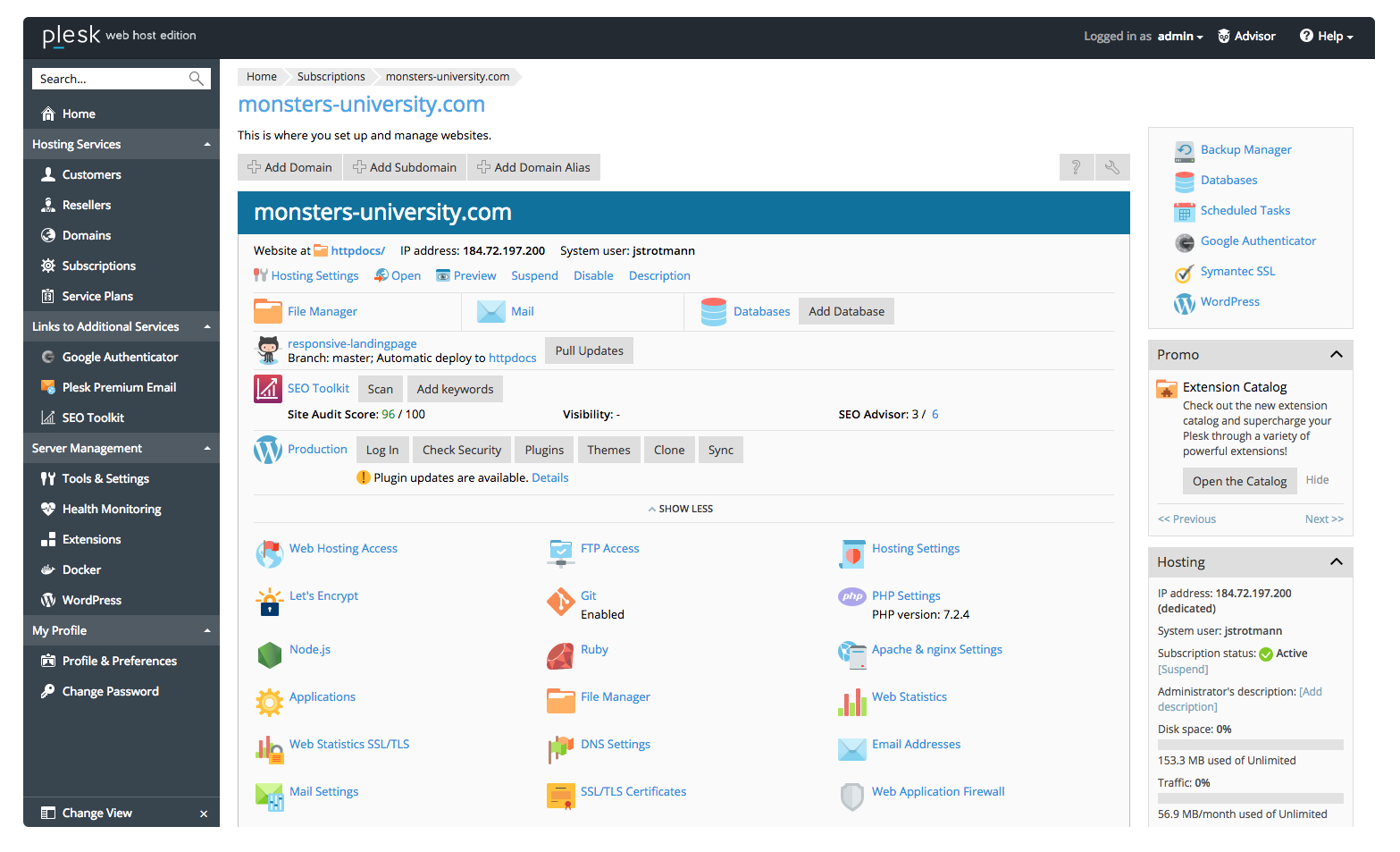 Building on Plesk Platform