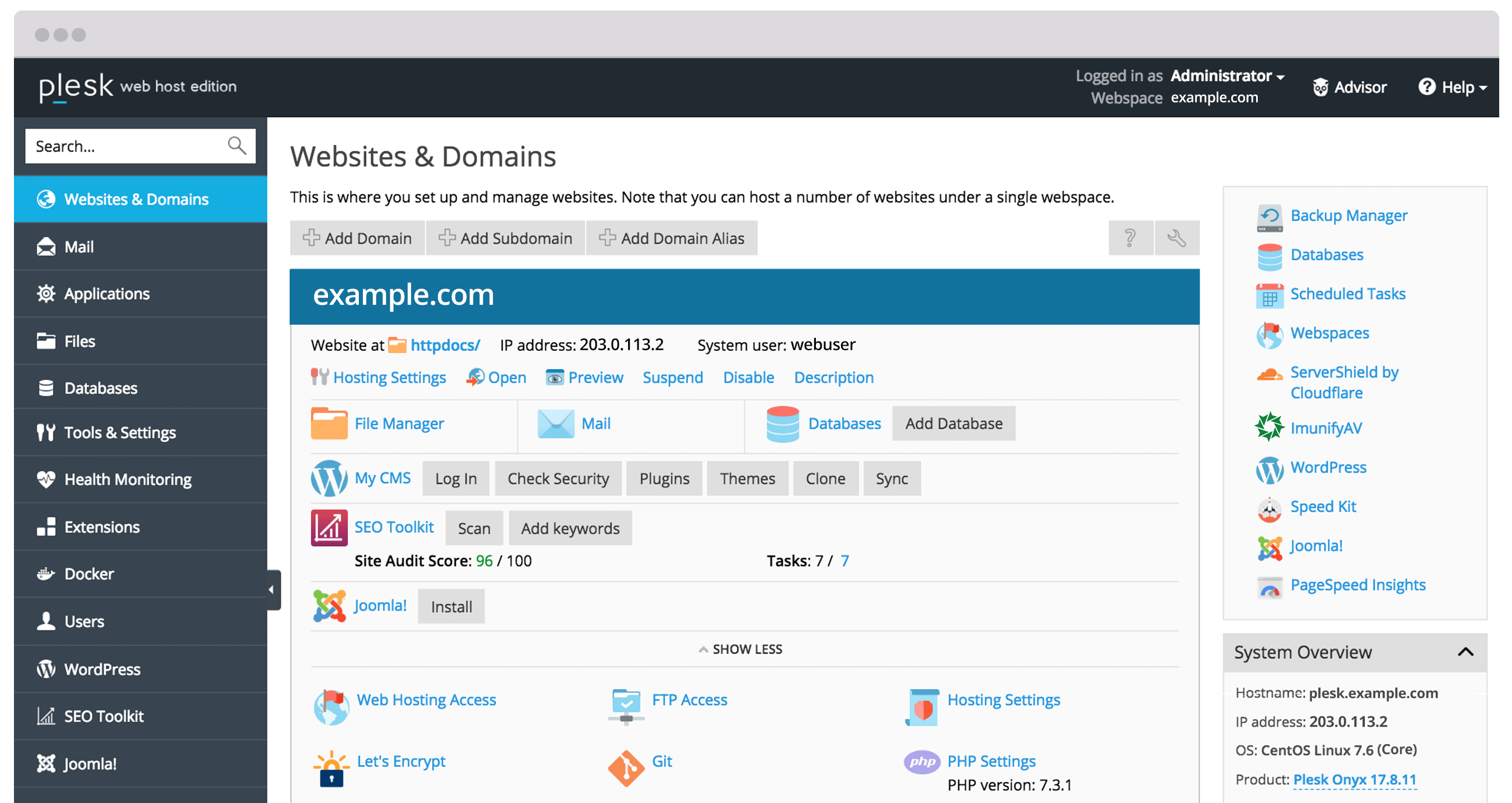 Plesk - Innovative Hosting Control Panel