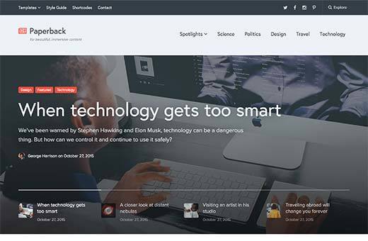 Paperback WordPress theme
