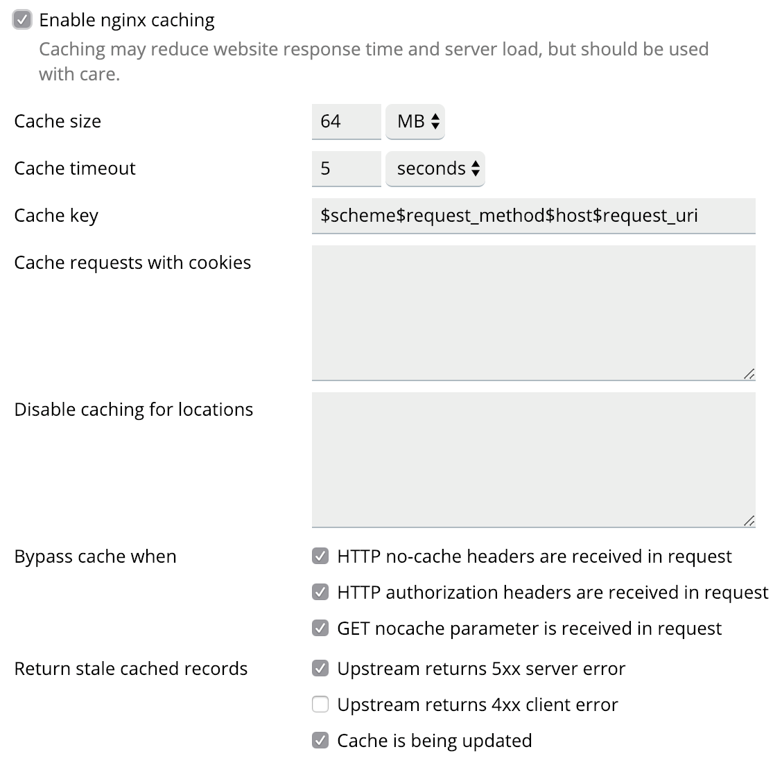 6 reasons to update your Plesk - enable nginx caching