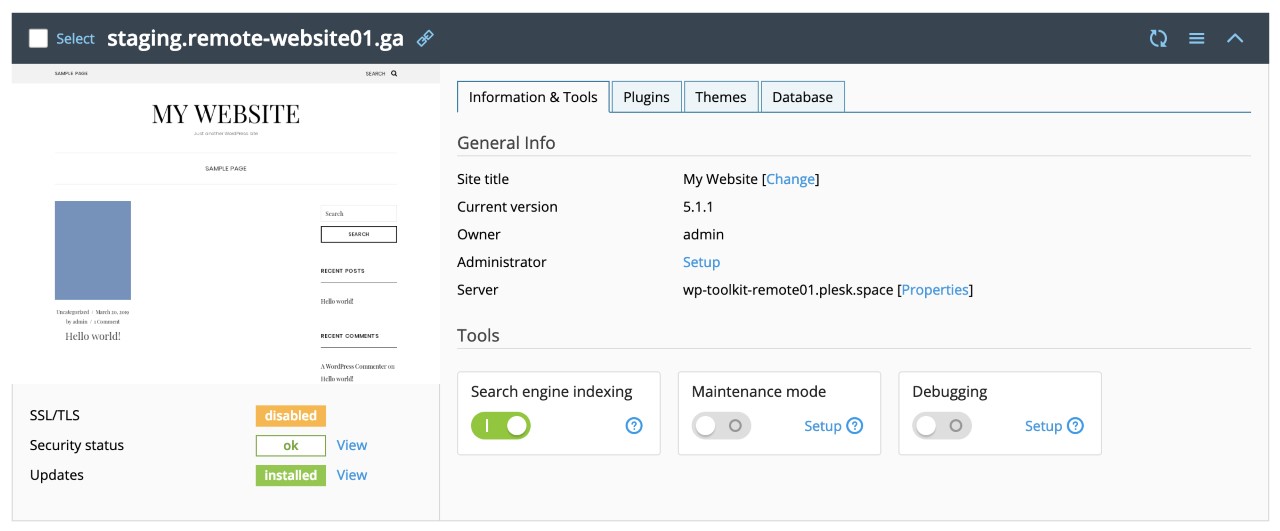 Remote WordPress Management Limitations - WordPress Toolkit 4.0 - Plesk