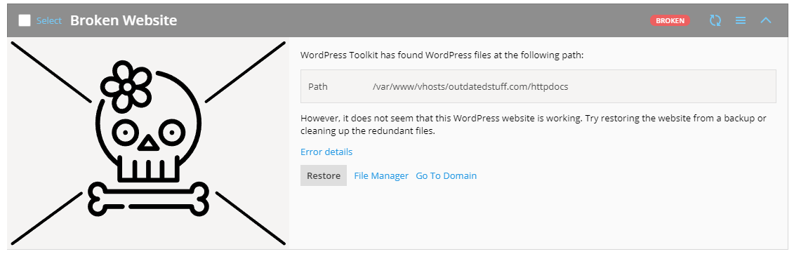 WordPress Toolkit 4.1 - Broken Website path - Plesk