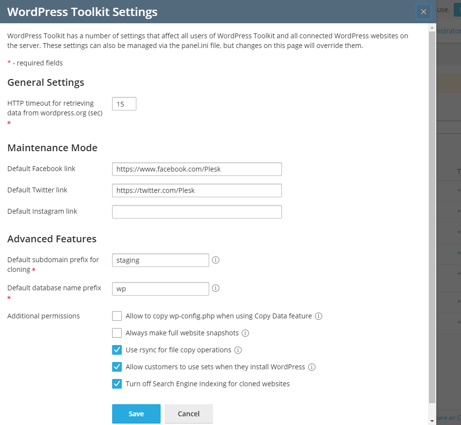 WordPress Toolkit 4.4 UI and Settings Redesign Plesk
