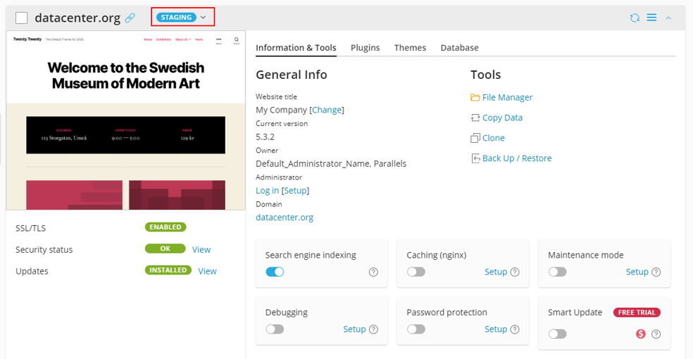 WordPress Toolkit update - 4.5 - Website labels -1