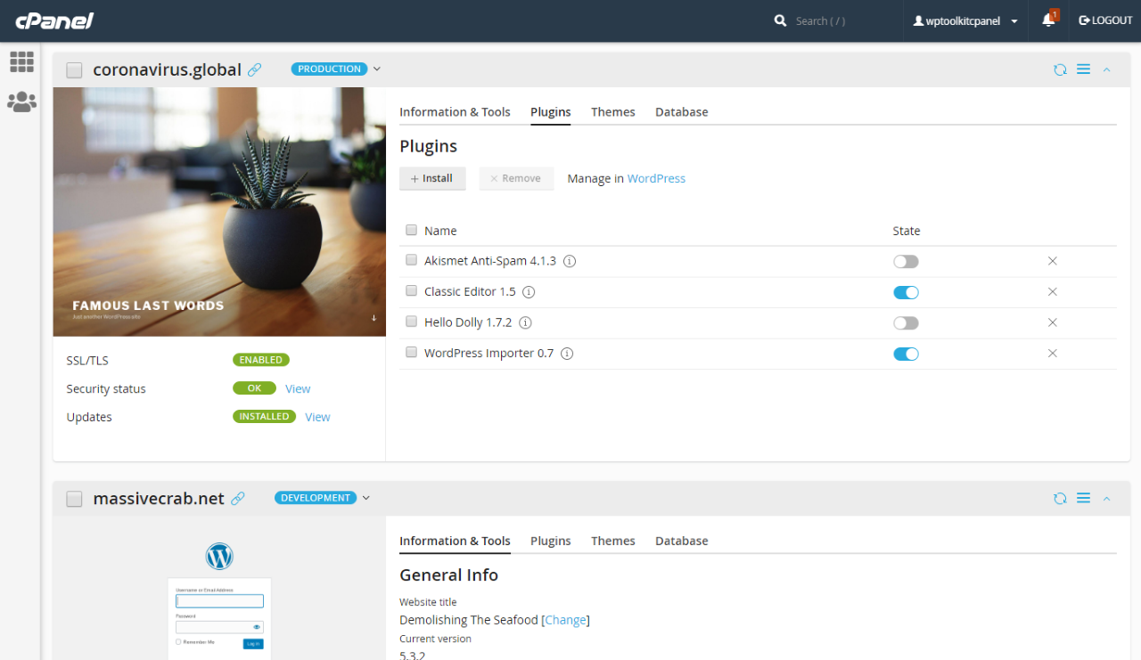 wordpress-toolkit-4.6-in-cpanel