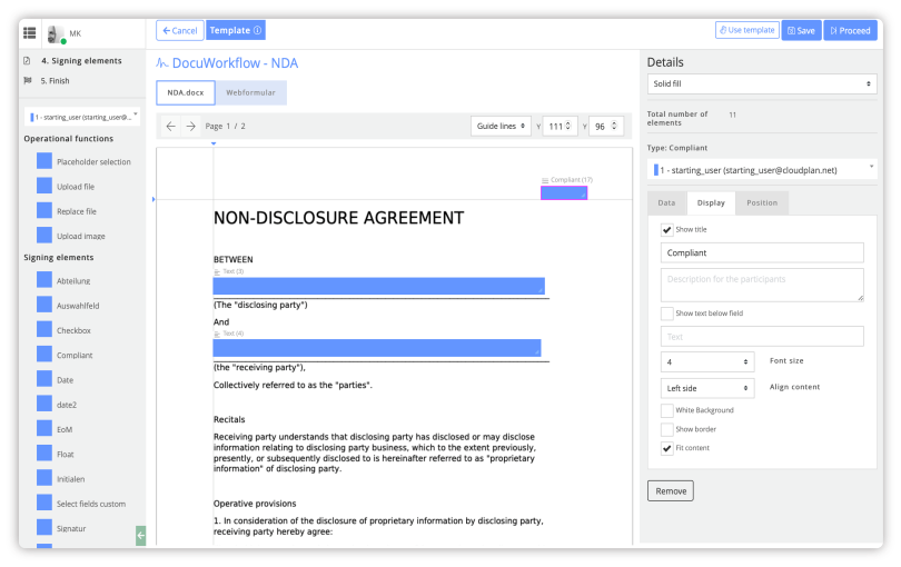 Cloudplan esigning workflow Plesk