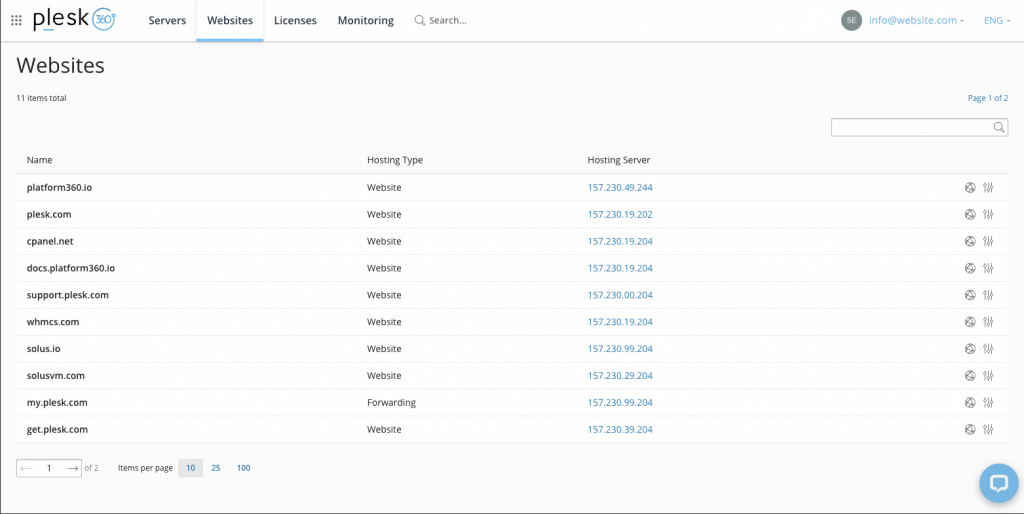 Website inventory Plesk blog