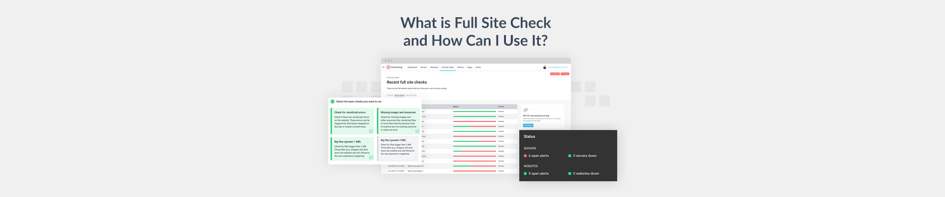 Full Site checks 360 Monitoring Plesk