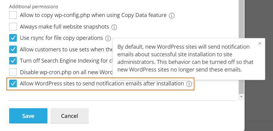 WP Toolkit notifications