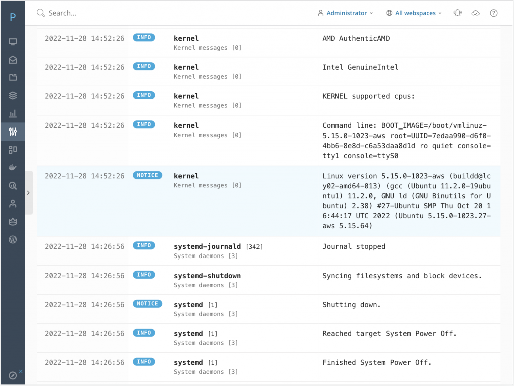 Plesk Log Browser kernel